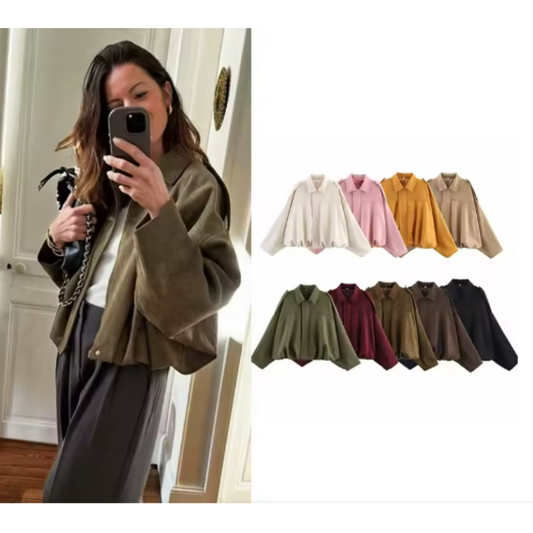 Chaqueta Bomber Vintage Efecto Ante - ZARA