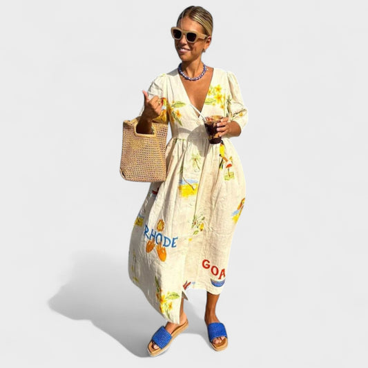 Lino Rita - Vestido de lino estampado