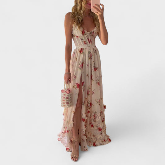 Isabela – Vestido largo floral con encanto romántico