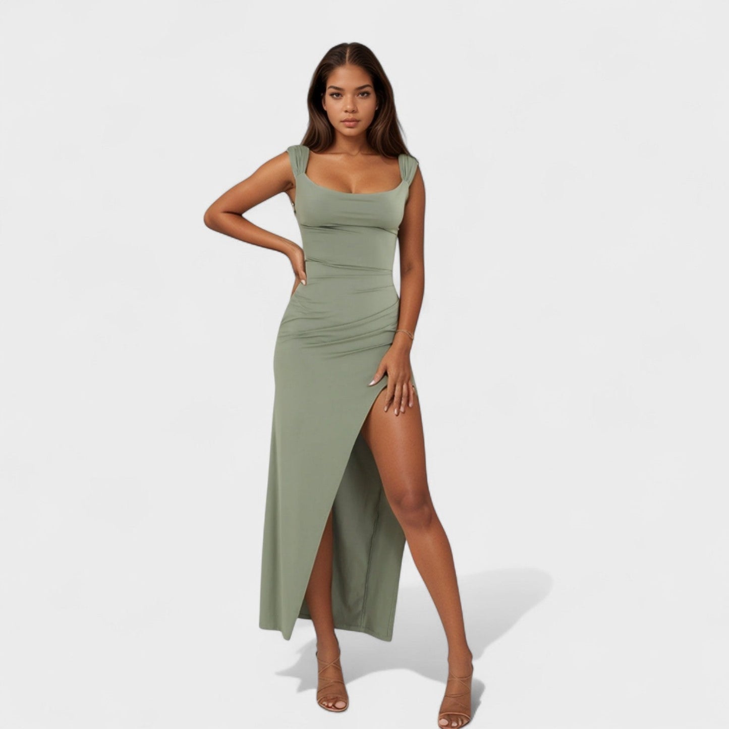 Sarella – Vestido Largo con Espalda Abierta y Lazo