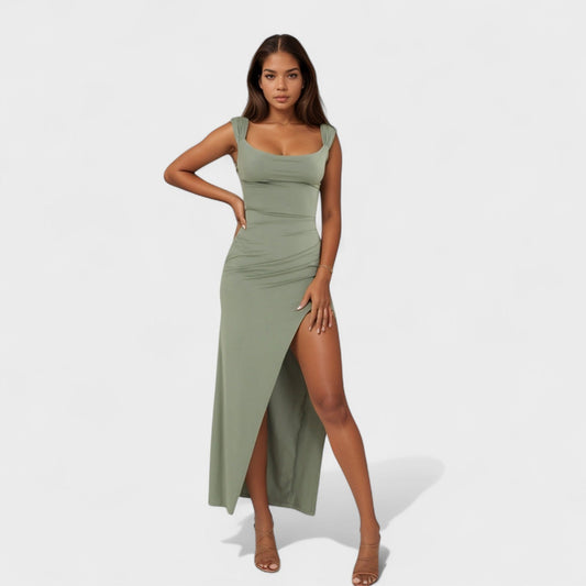 Sarella – Vestido Largo con Espalda Abierta y Lazo