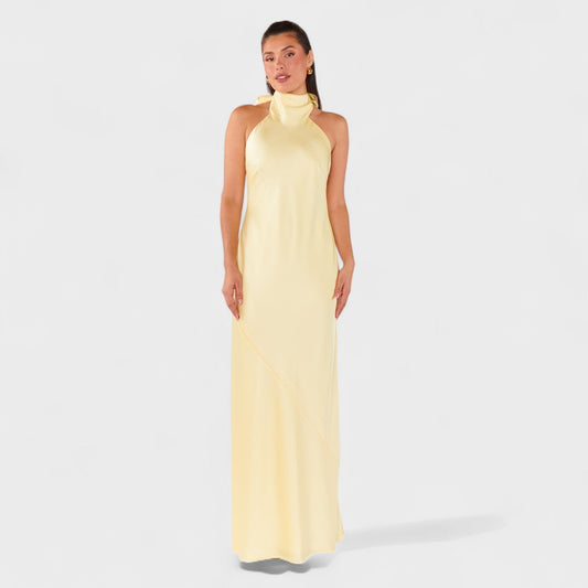 Martina – Vestido Satinado de Lazo