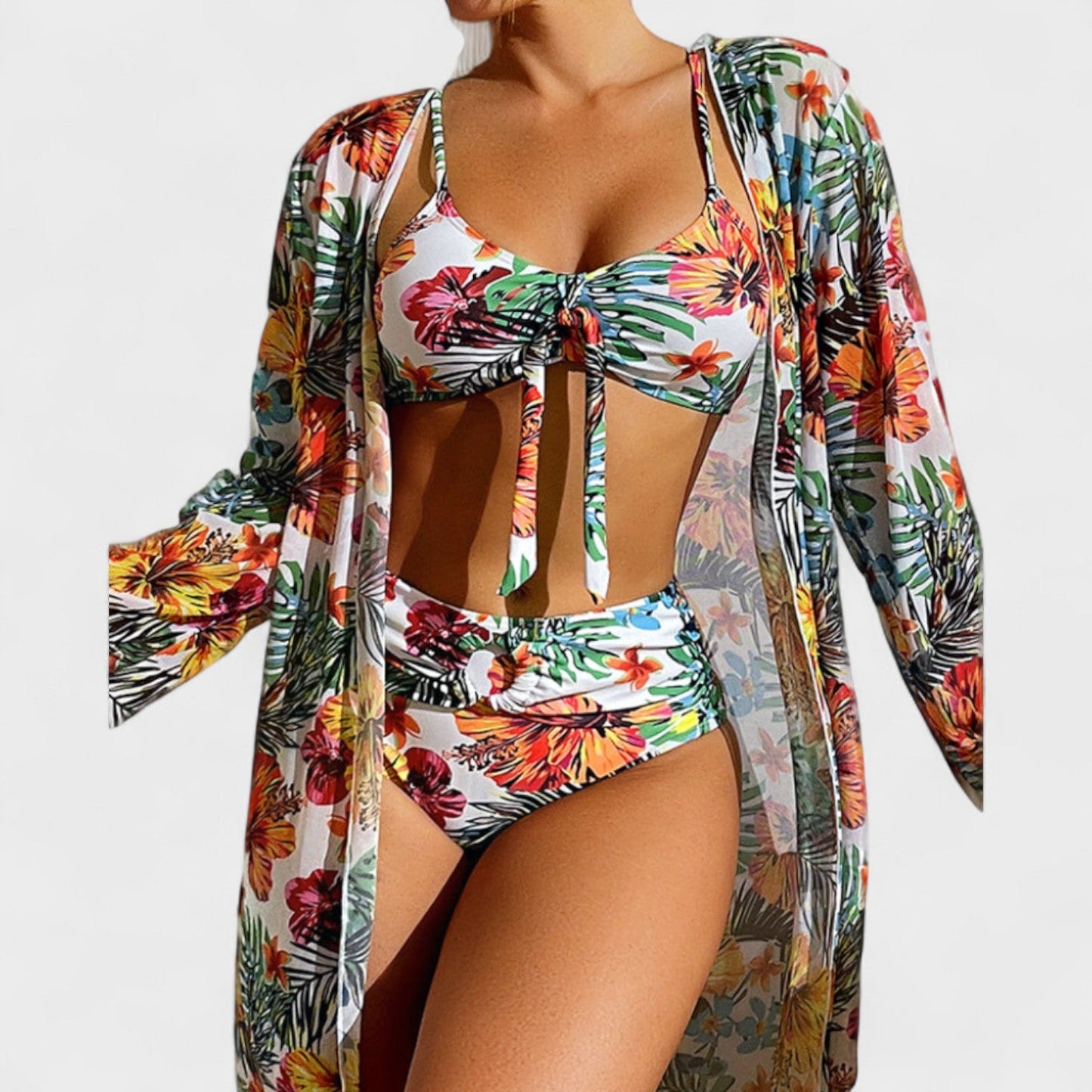 Glenda – Conjunto Floral de Bikini y Top