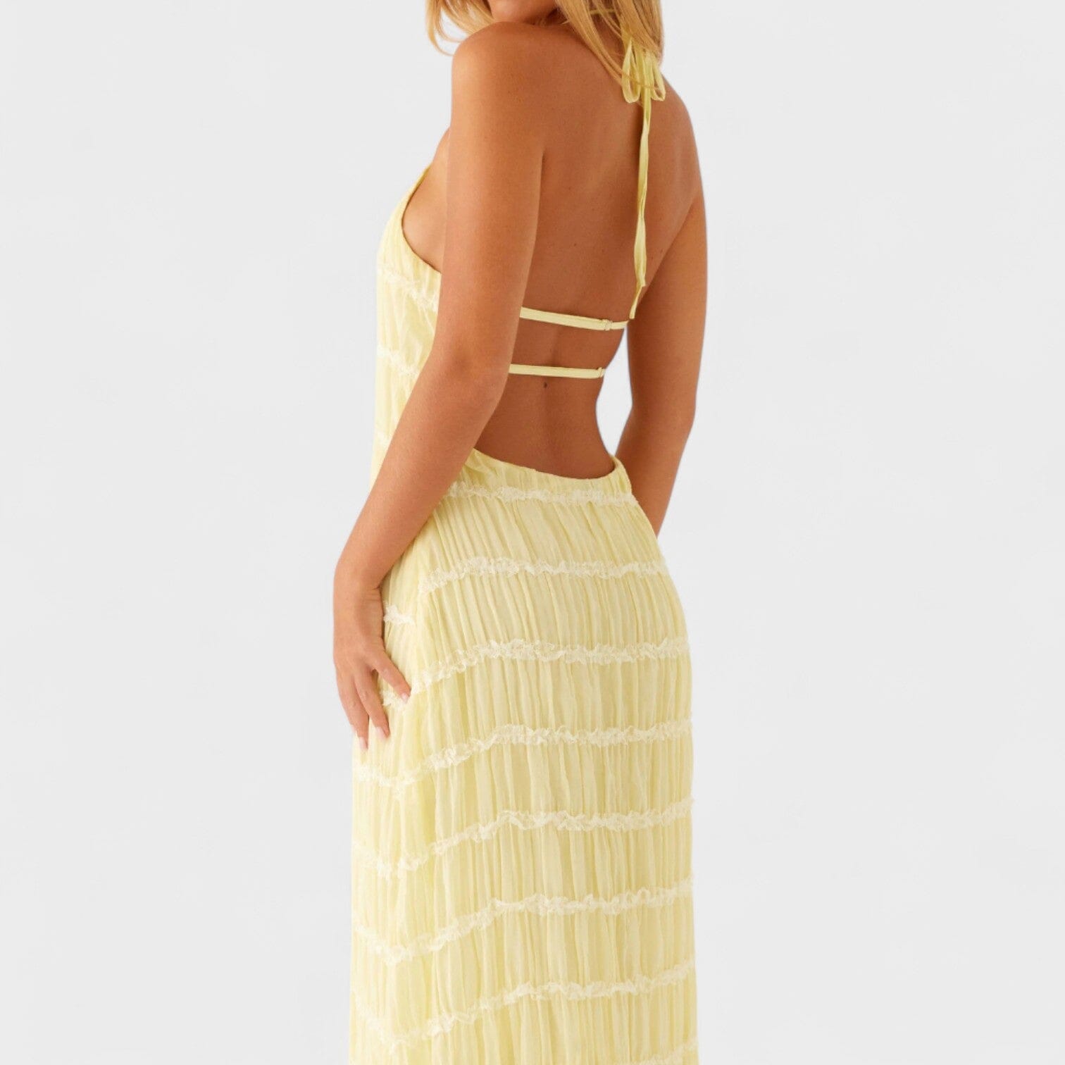 ADELINE - VESTIDO LARGO CON CUELLO HALTER ADELINE - VESTIDO LARGO CON CUELLO HALTER Rita