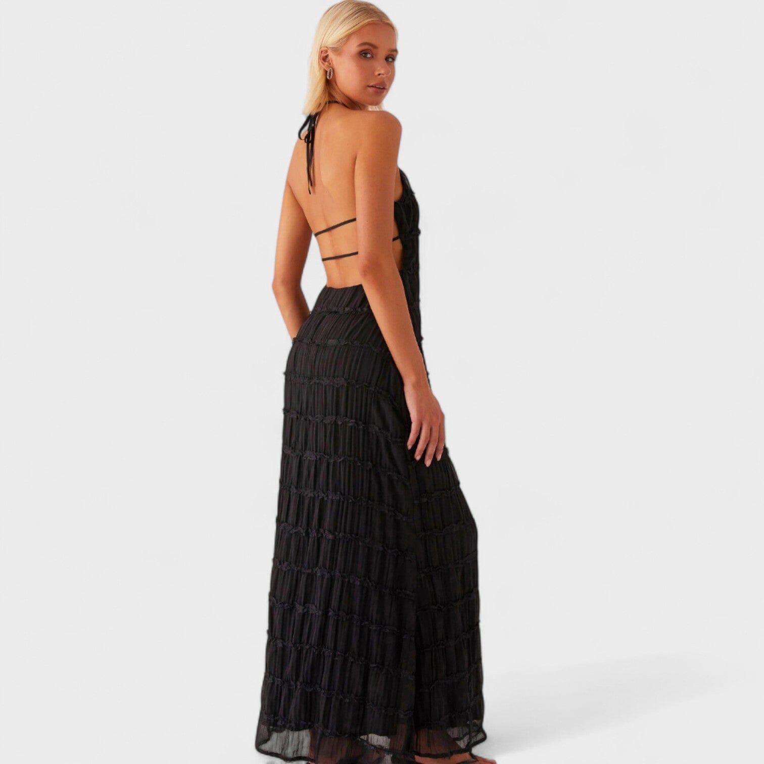 ADELINE - VESTIDO LARGO CON CUELLO HALTER ADELINE - VESTIDO LARGO CON CUELLO HALTER Rita