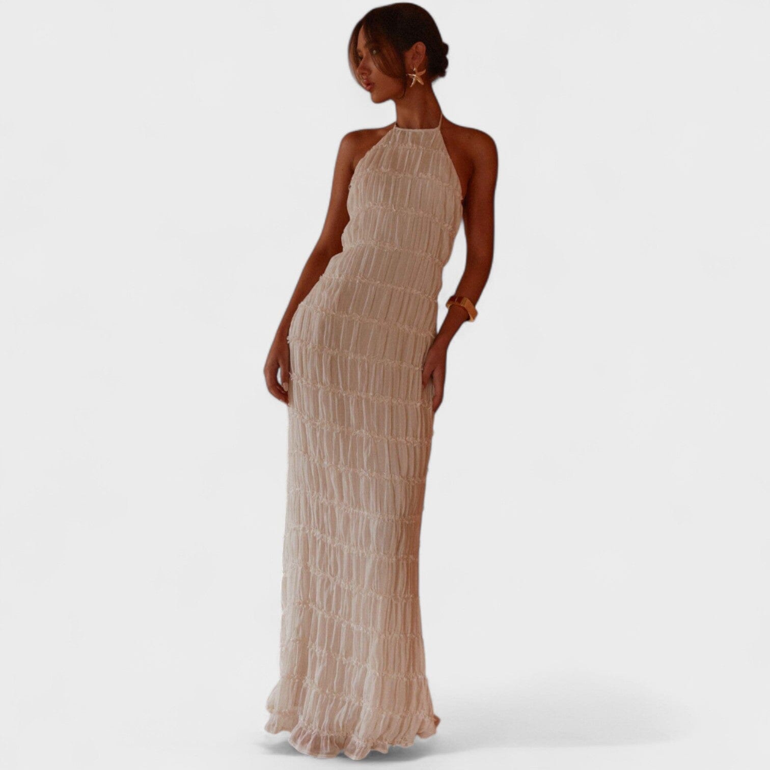 ADELINE - VESTIDO LARGO CON CUELLO HALTER ADELINE - VESTIDO LARGO CON CUELLO HALTER Rita