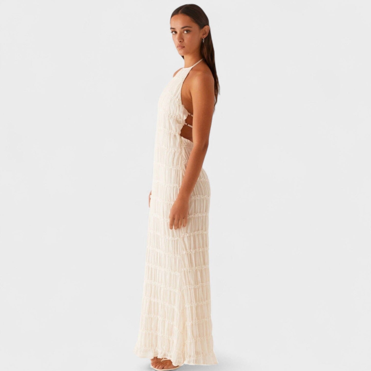 ADELINE - VESTIDO LARGO CON CUELLO HALTER ADELINE - VESTIDO LARGO CON CUELLO HALTER Rita Crema S