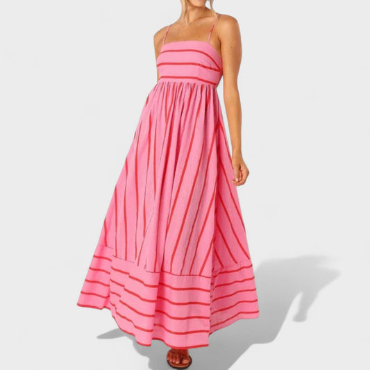 Isabel – Vestido Largo a Rayas