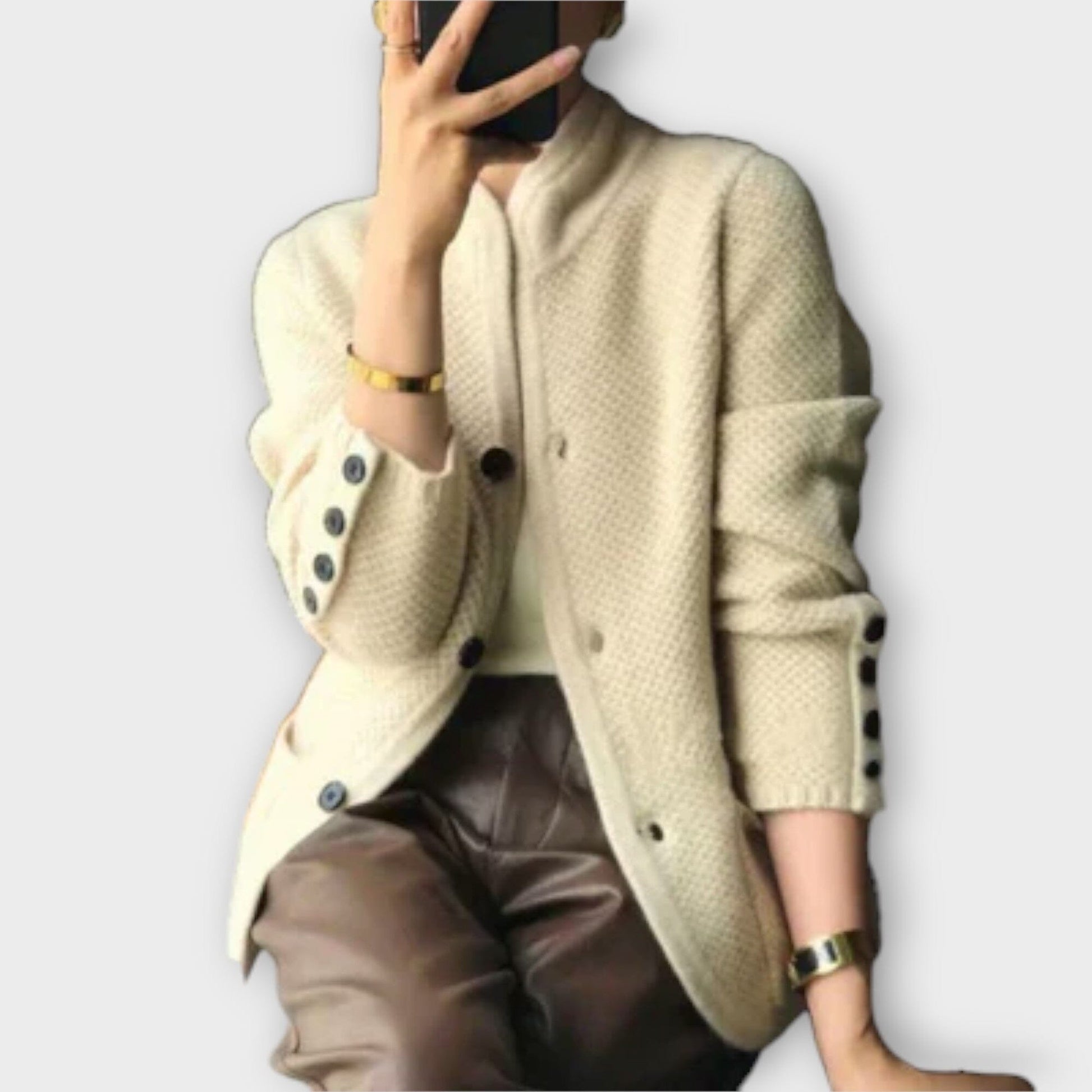 Alissa - Cárdigan Estiloso y Acogedor Alissa - Cárdigan Estiloso y Acogedor A minha loja Beige S