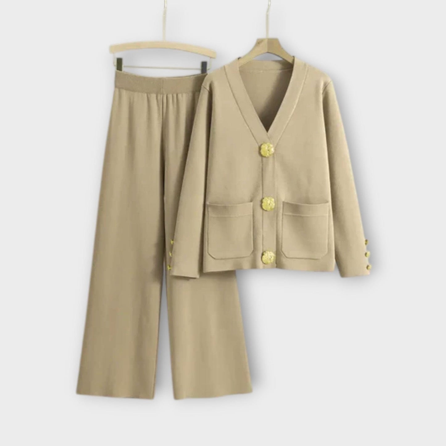 Angela – Conjunto Elegante Angela – Conjunto Elegante A minha loja Khaki Einheitsgröße (S - 2XL)