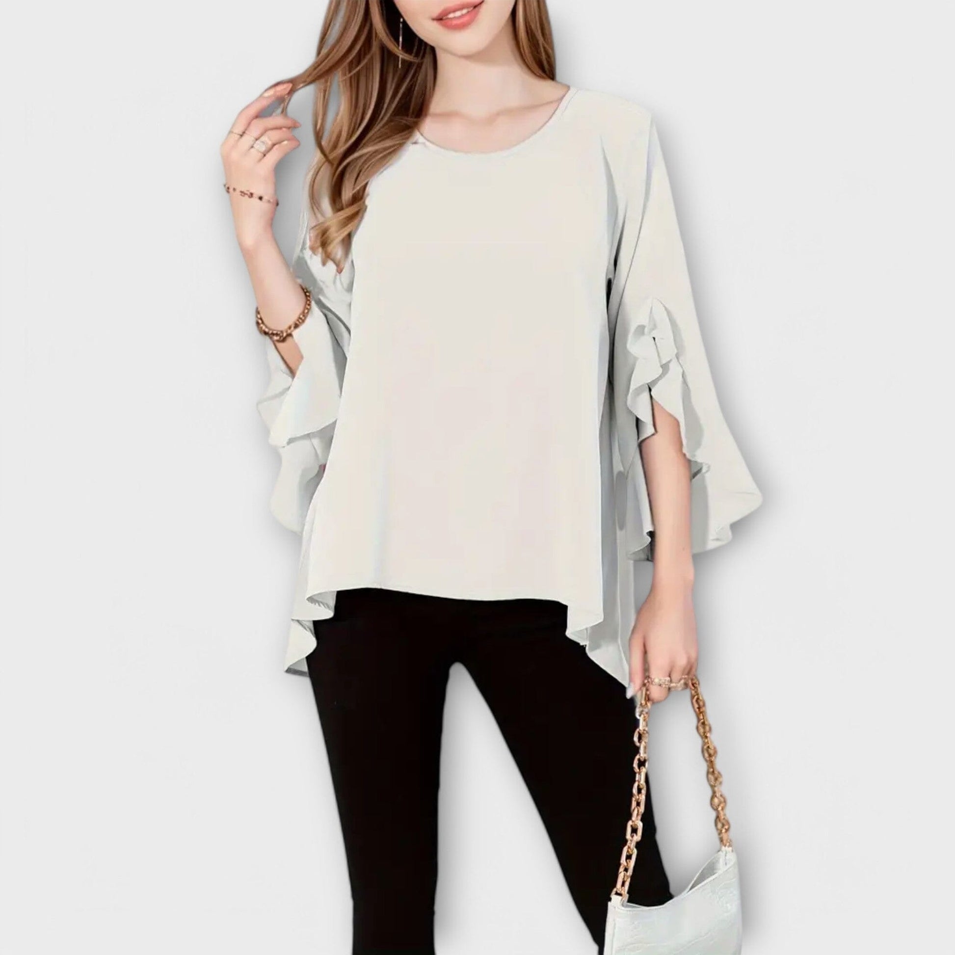 Aria - La Blusa Perfecta para la Primavera con Escote Redondo Aria - La Blusa Perfecta para la Primavera con Escote Redondo A minha loja Blanco XS