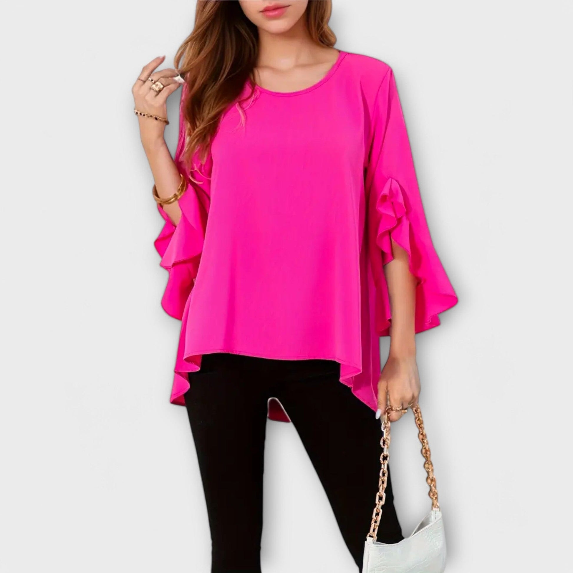 Aria - La Blusa Perfecta para la Primavera con Escote Redondo Aria - La Blusa Perfecta para la Primavera con Escote Redondo A minha loja Rosa XS