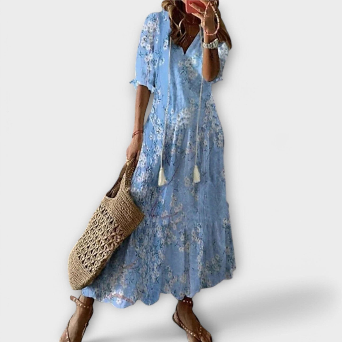 Bettina – Vestido largo bohemio Bettina – Vestido largo bohemio A minha loja Hellblau XS