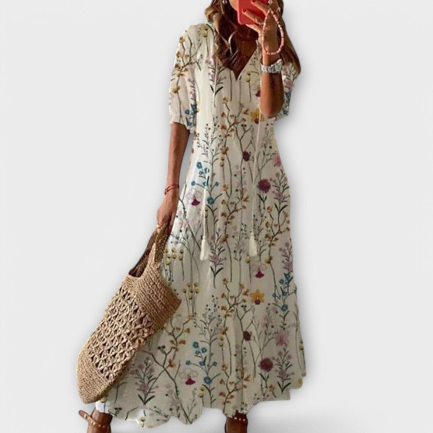 Bettina – Vestido largo bohemio Bettina – Vestido largo bohemio A minha loja Mehrfarbig XS