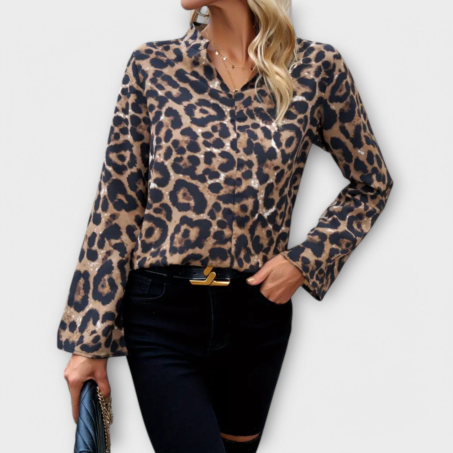 Blusa Casual de Leopardo con Escote Blusa Casual de Leopardo con Escote A minha loja