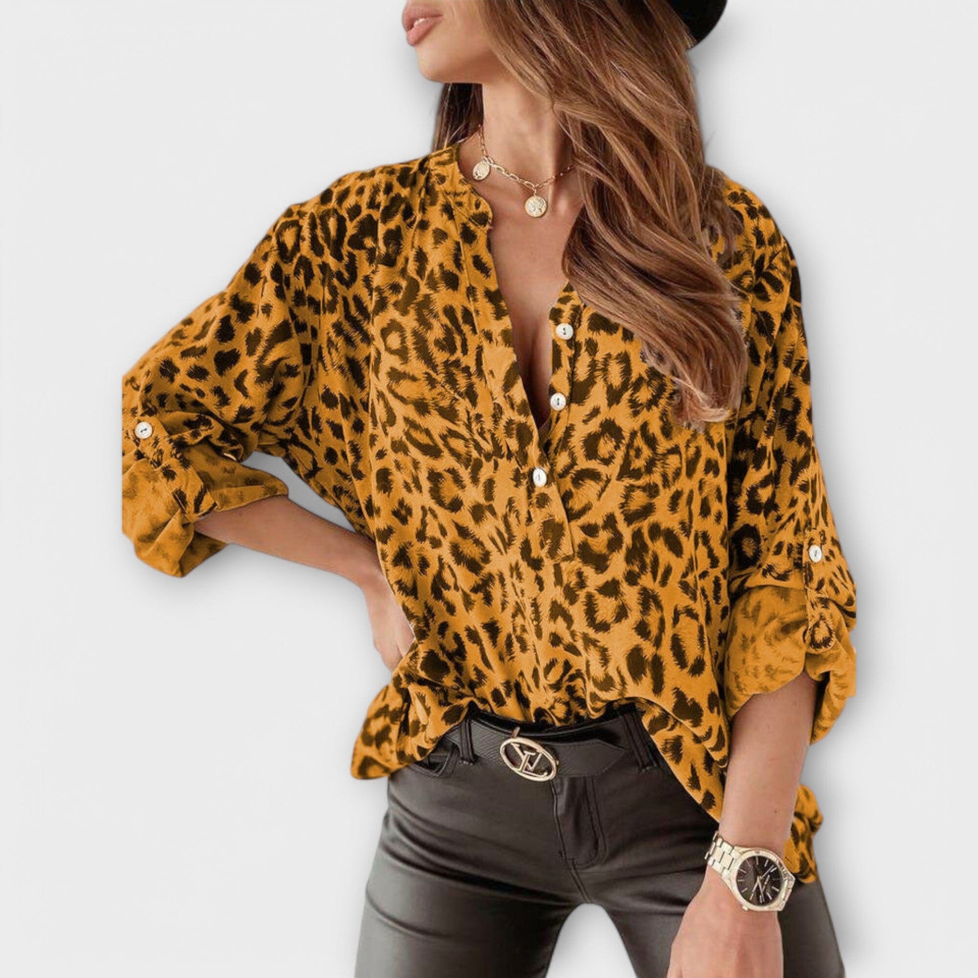 Blusa Moderna con Estampado de Leopardo Blusa Moderna con Estampado de Leopardo A minha loja Gelb S