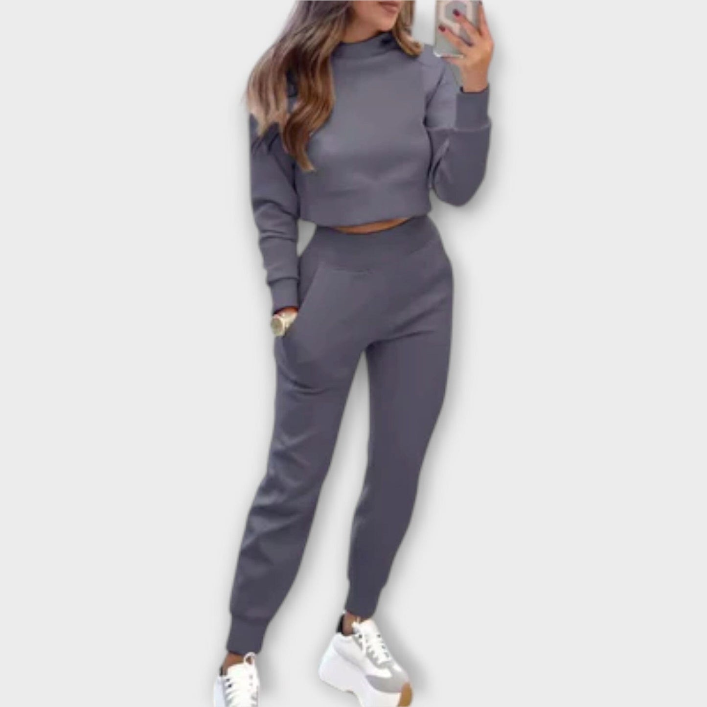 Brooklyn - Conjunto de Chándal Casual Brooklyn - Conjunto de Chándal Casual A minha loja Grau S