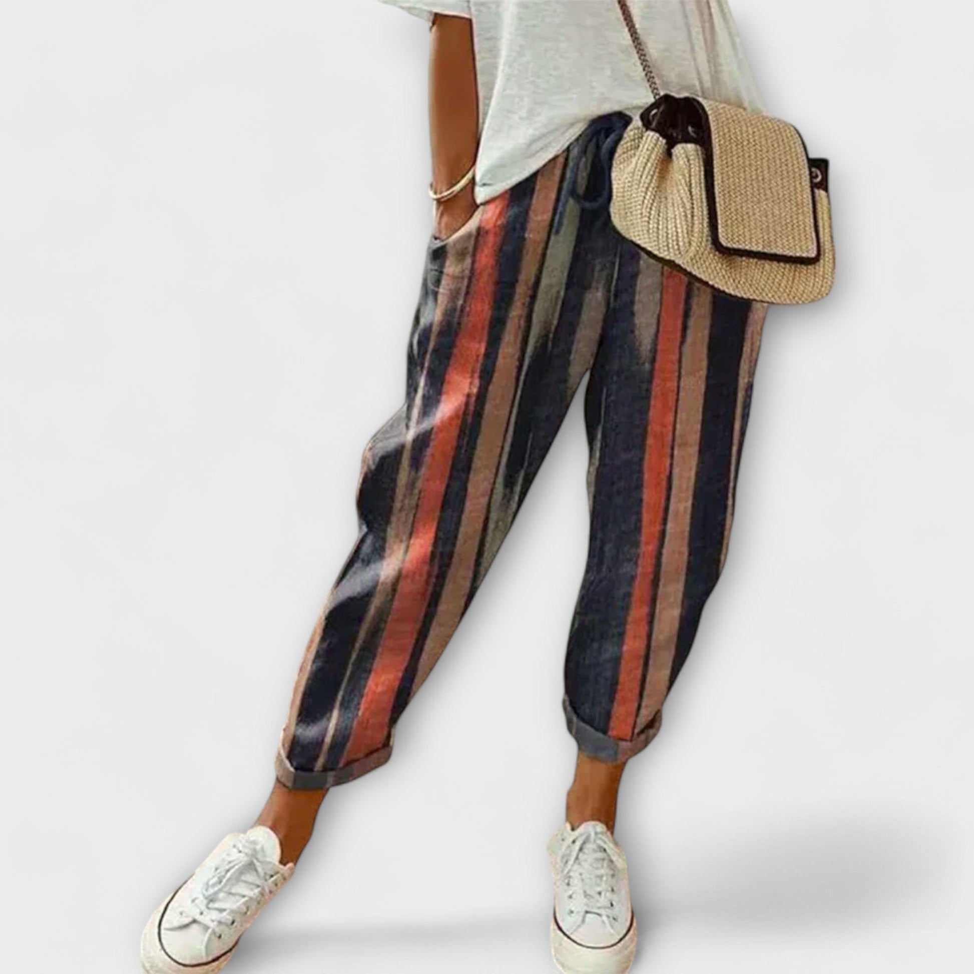 Burga – Pantalón cómodo de algodón y lino Burga – Pantalón cómodo de algodón y lino A minha loja Azul XS