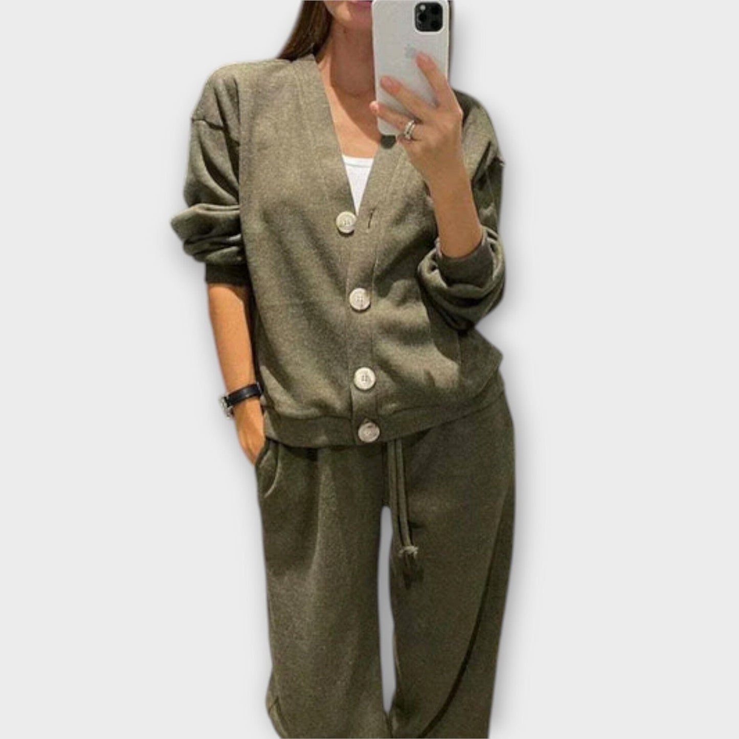 Chantal – Conjunto de Cardigan y Pantalones Chantal – Conjunto de Cardigan y Pantalones A minha loja Verde S