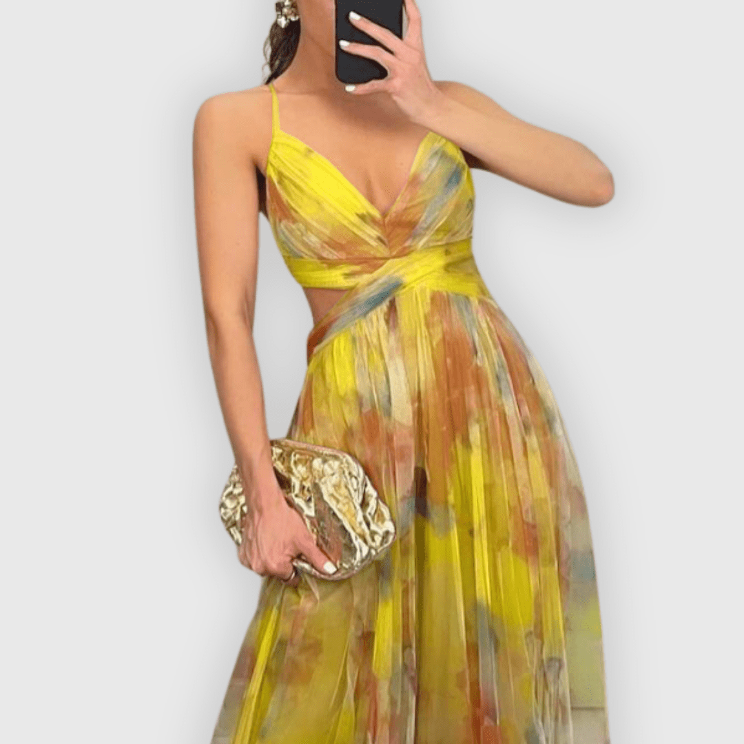 Dora | Vestido Maxi Premium Hecho a Mano Dora | Vestido Maxi Premium Hecho a Mano Rita Amarillo S