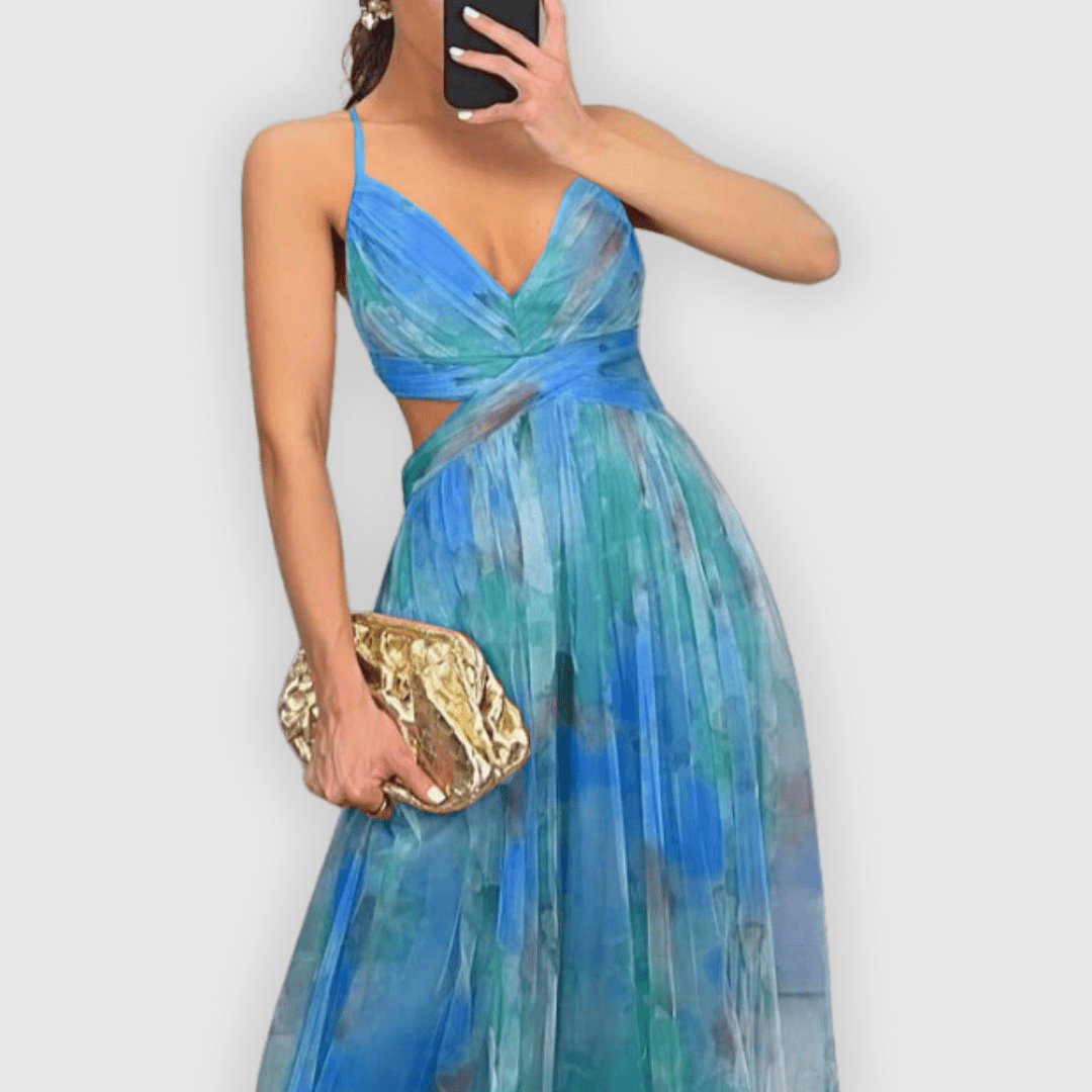 Dora | Vestido Maxi Premium Hecho a Mano Dora | Vestido Maxi Premium Hecho a Mano Rita Azul cielo S