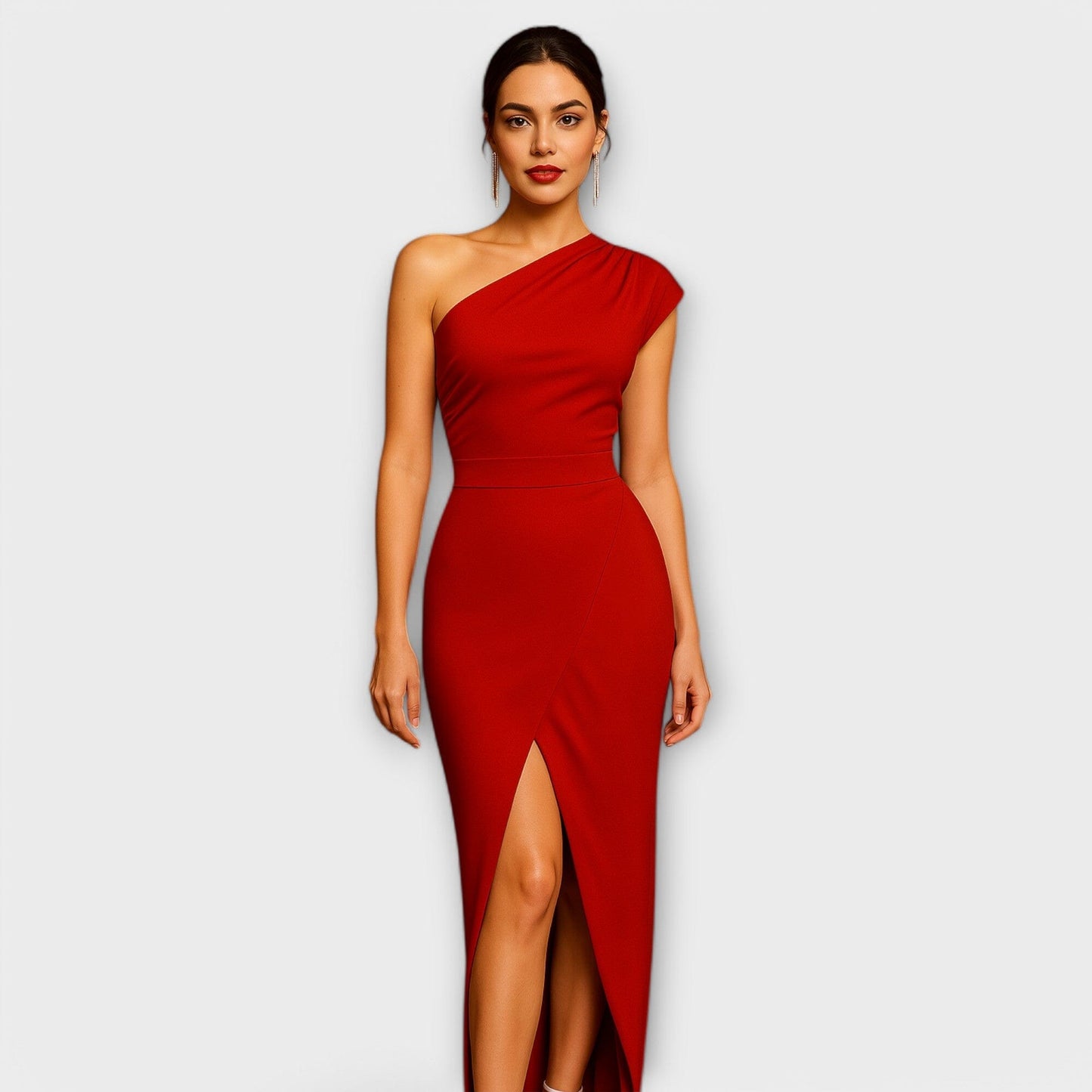 Elegante vestido de noche asimétrico Elegante vestido de noche asimétrico A minha loja Rojo XS