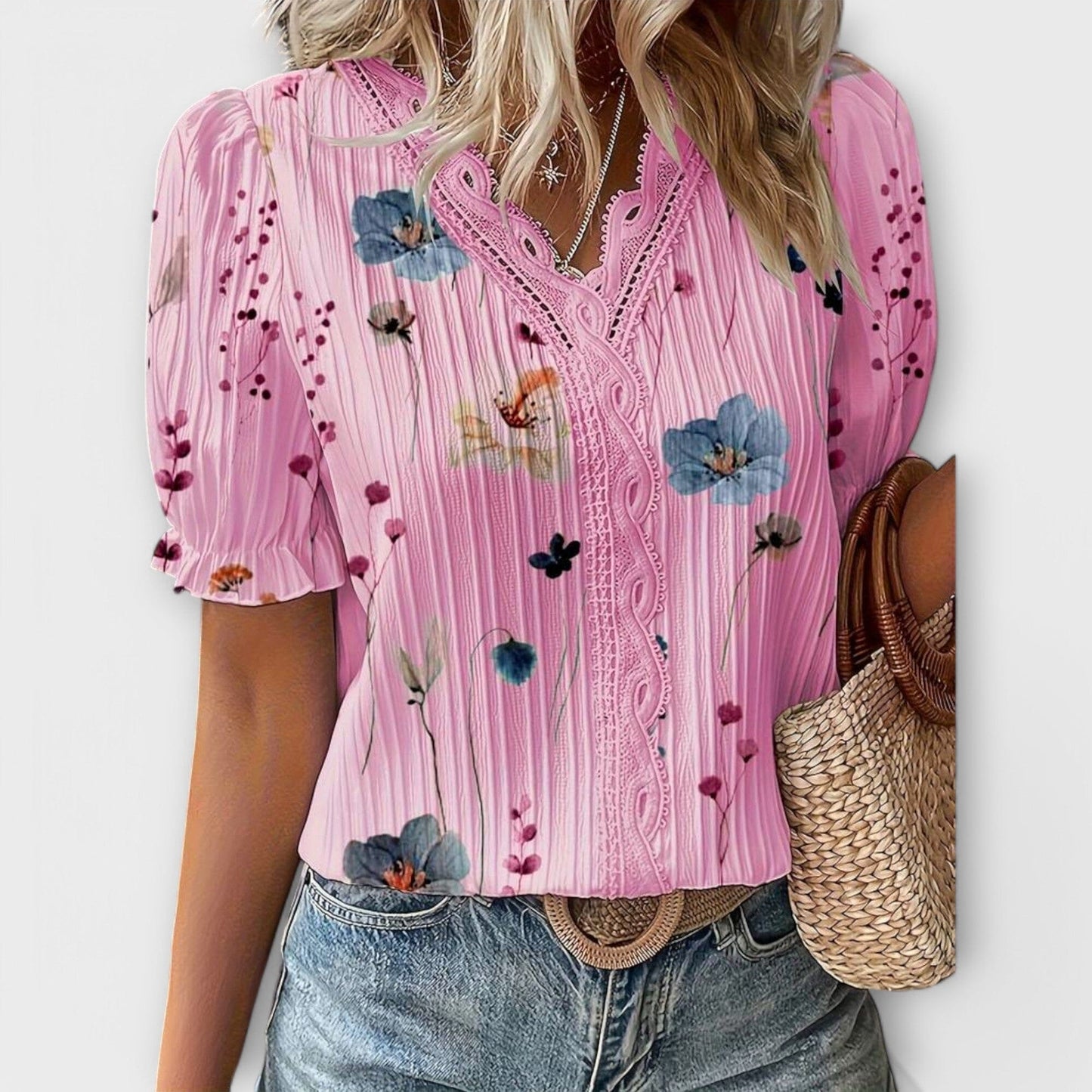 Emily - Blusa de Moda con Escote en V Emily - Blusa de Moda con Escote en V A minha loja