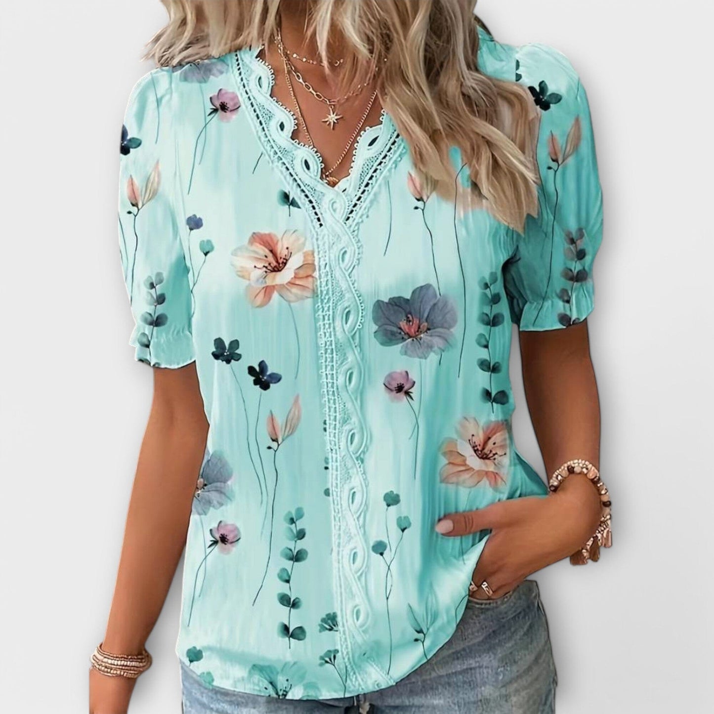 Emily - Blusa de Moda con Escote en V Emily - Blusa de Moda con Escote en V A minha loja Hellgrün XS