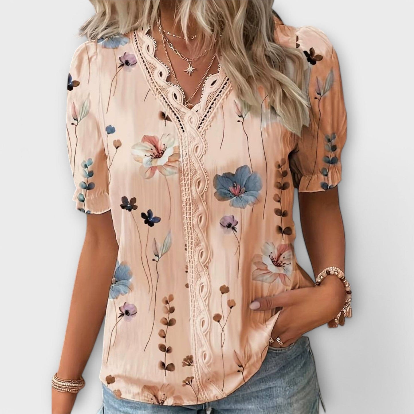 Emily - Blusa de Moda con Escote en V Emily - Blusa de Moda con Escote en V A minha loja Naranja XS