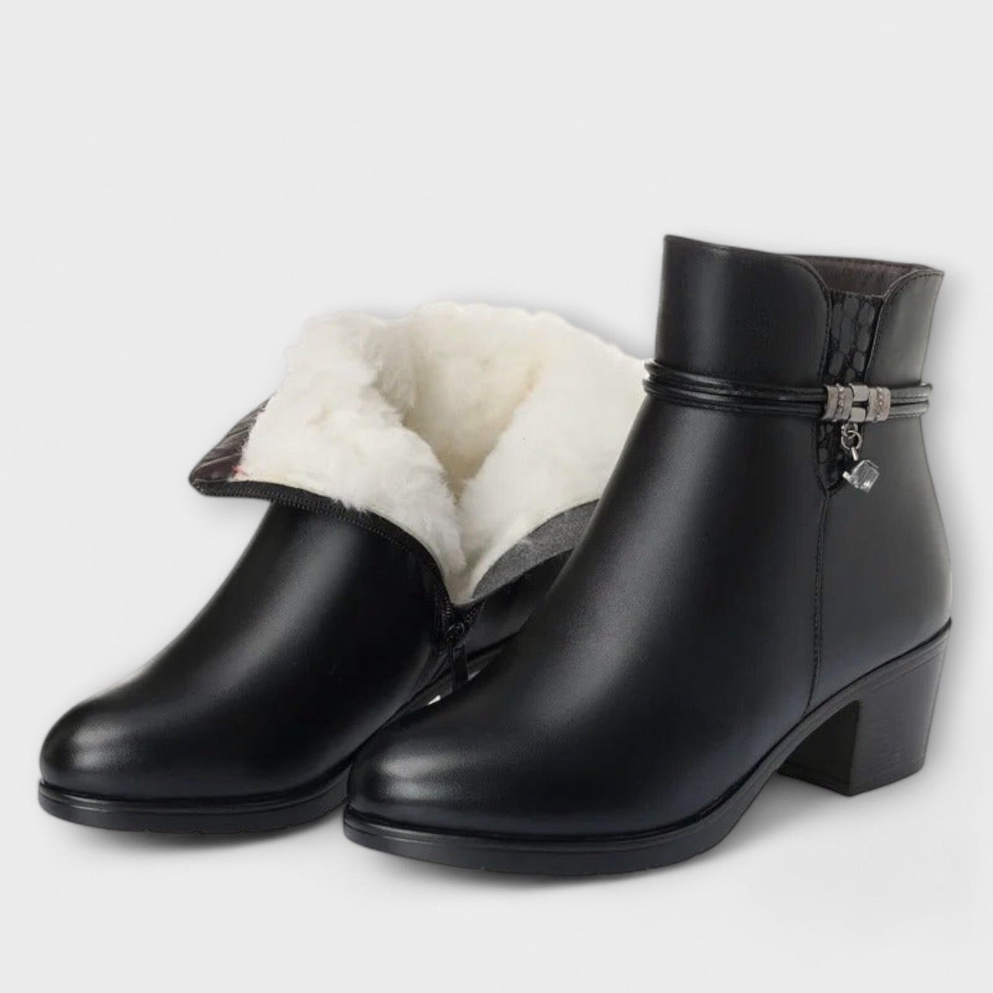 Frederika – Elegantes botín de invierno con cremallera Frederika – Elegantes botín de invierno con cremallera A minha loja Negro 35