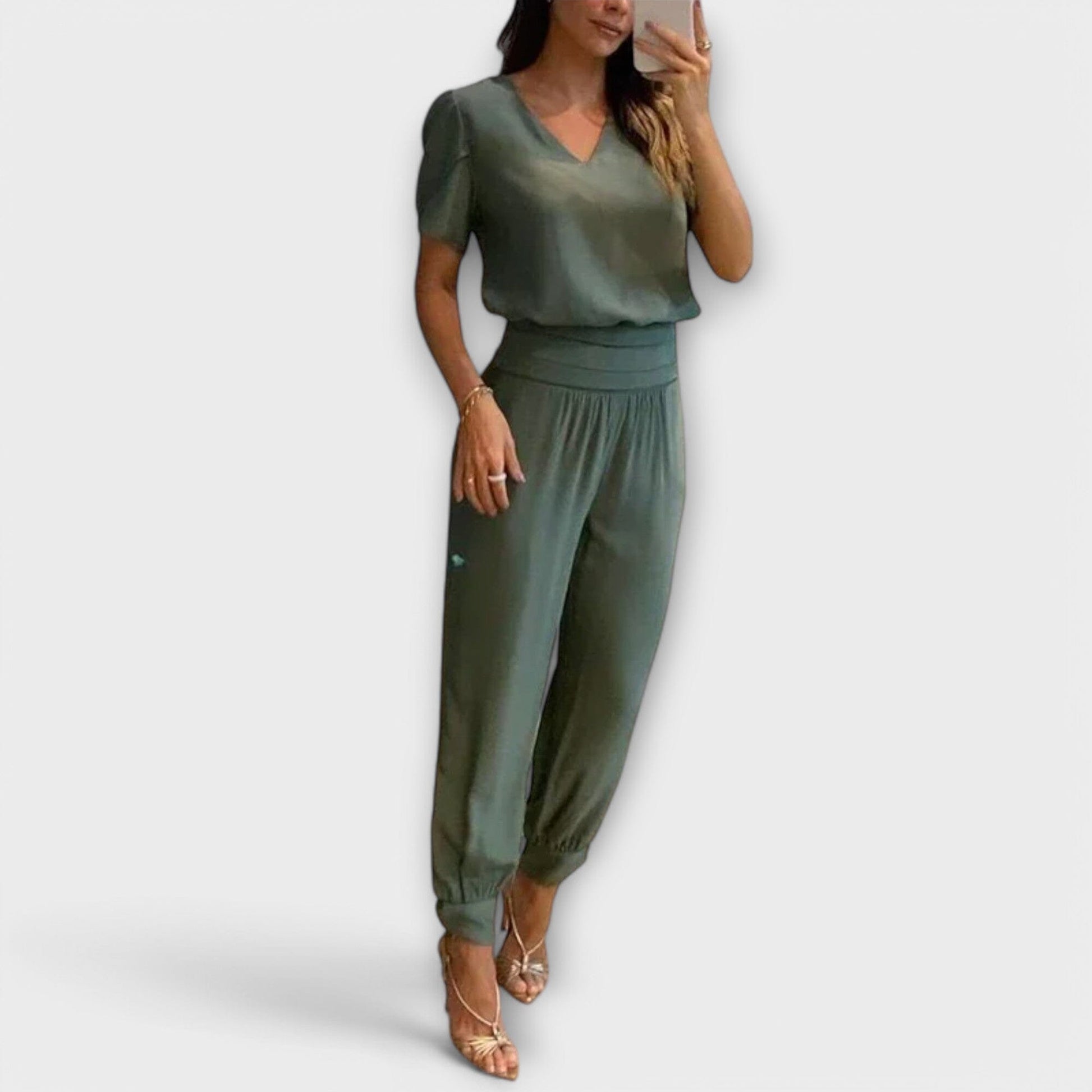 Irmelin – Conjunto Elegante con Top y Pantalón Irmelin – Conjunto Elegante con Top y Pantalón A minha loja Erbsengrün S