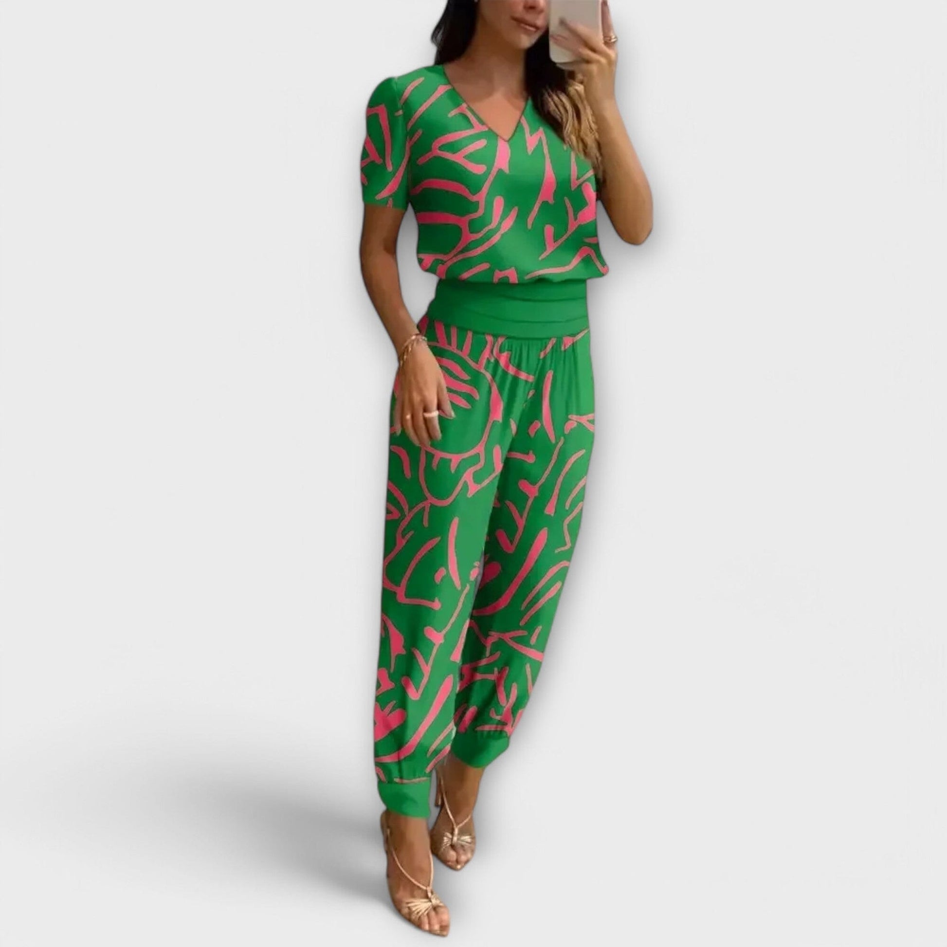 Irmelin – Conjunto Elegante con Top y Pantalón Irmelin – Conjunto Elegante con Top y Pantalón A minha loja Verde S