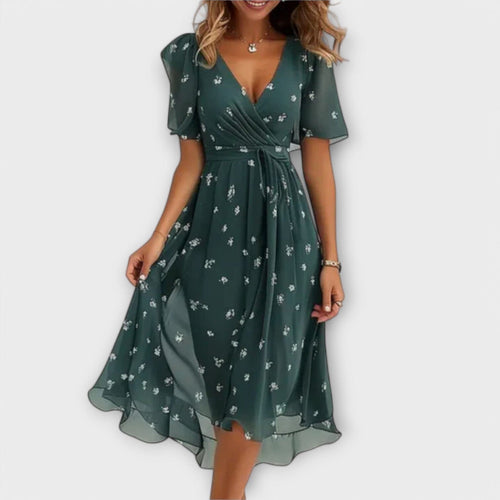 Isabella – Vestido para mujer con escote en V Isabella – Vestido para mujer con escote en V A minha loja Verde XS