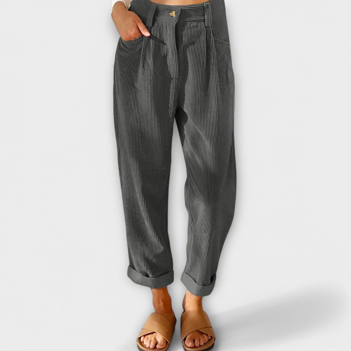 Jana – Pantalón de pana moderno Jana – Pantalón de pana moderno A minha loja Grau XS