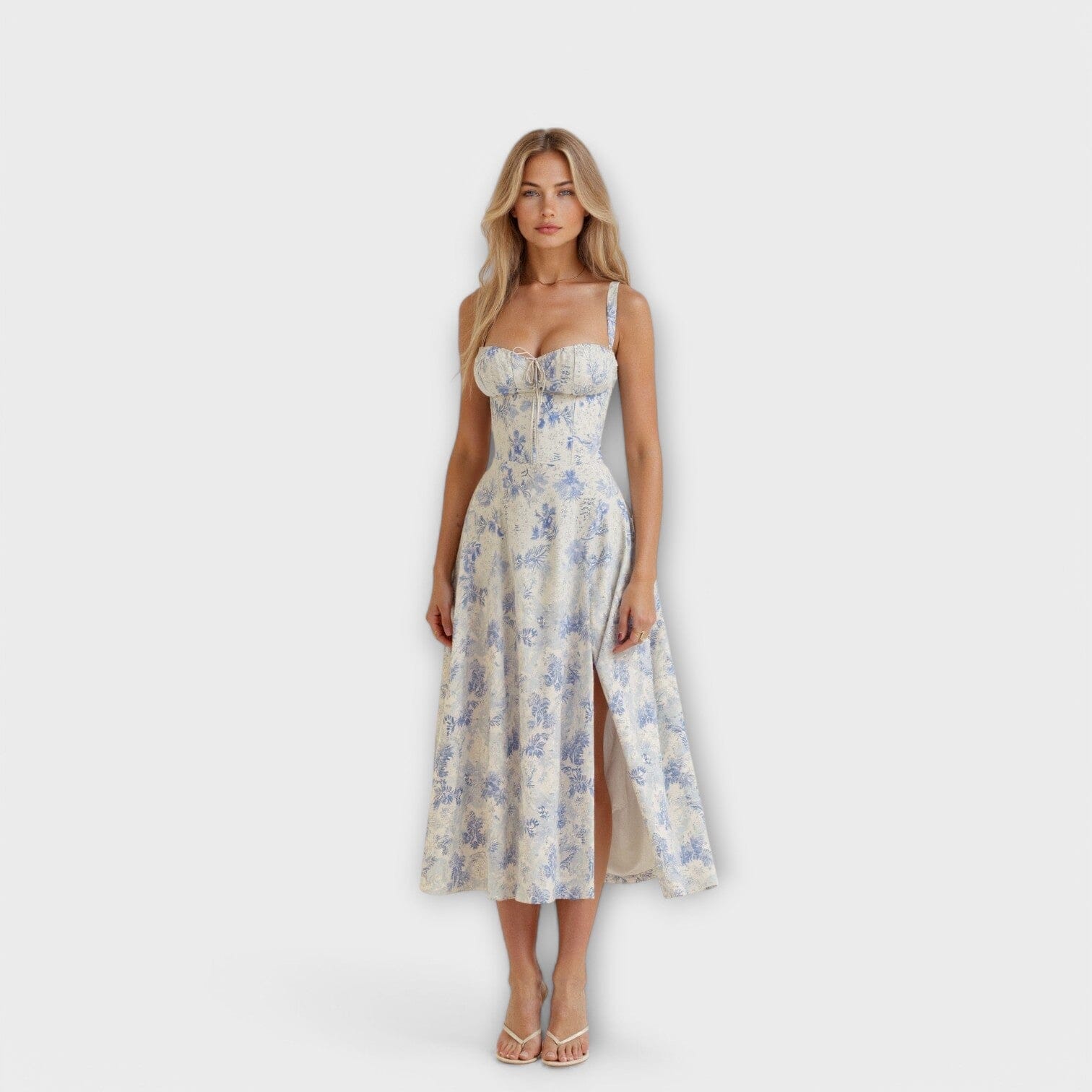 Kiana – Vestido midi con corsé Kiana – Vestido midi con corsé A minha loja Azul S