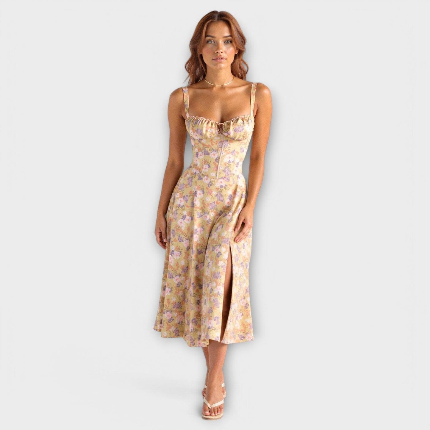 Kiana – Vestido midi con corsé Kiana – Vestido midi con corsé A minha loja Gelb S