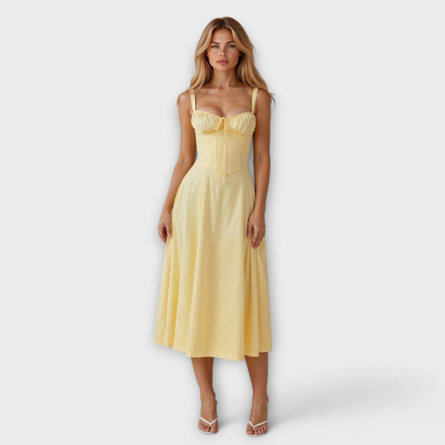 Kiana – Vestido midi con corsé Kiana – Vestido midi con corsé A minha loja Hellgelb S