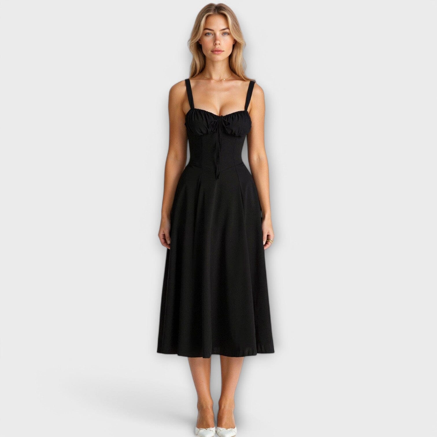 Kiana – Vestido midi con corsé Kiana – Vestido midi con corsé A minha loja Negro S
