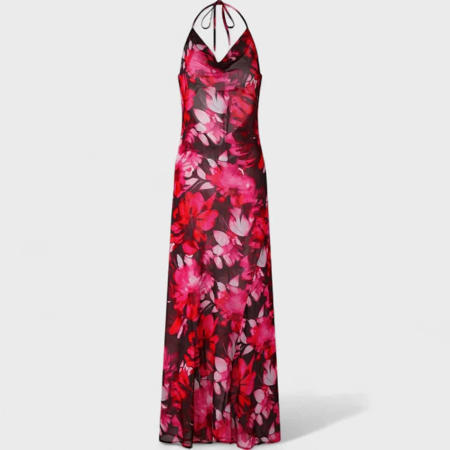 Freya Inferno – Vestido Largo Floral con Espalda Abierta