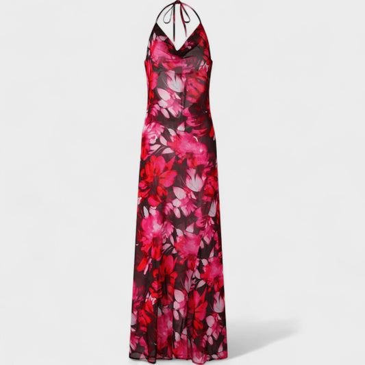 Freya Inferno – Vestido Largo Floral con Espalda Abierta