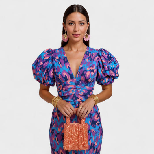 Lily – Vestido Fuego Tropical Lily – Vestido Fuego Tropical Rita Púrpura XS