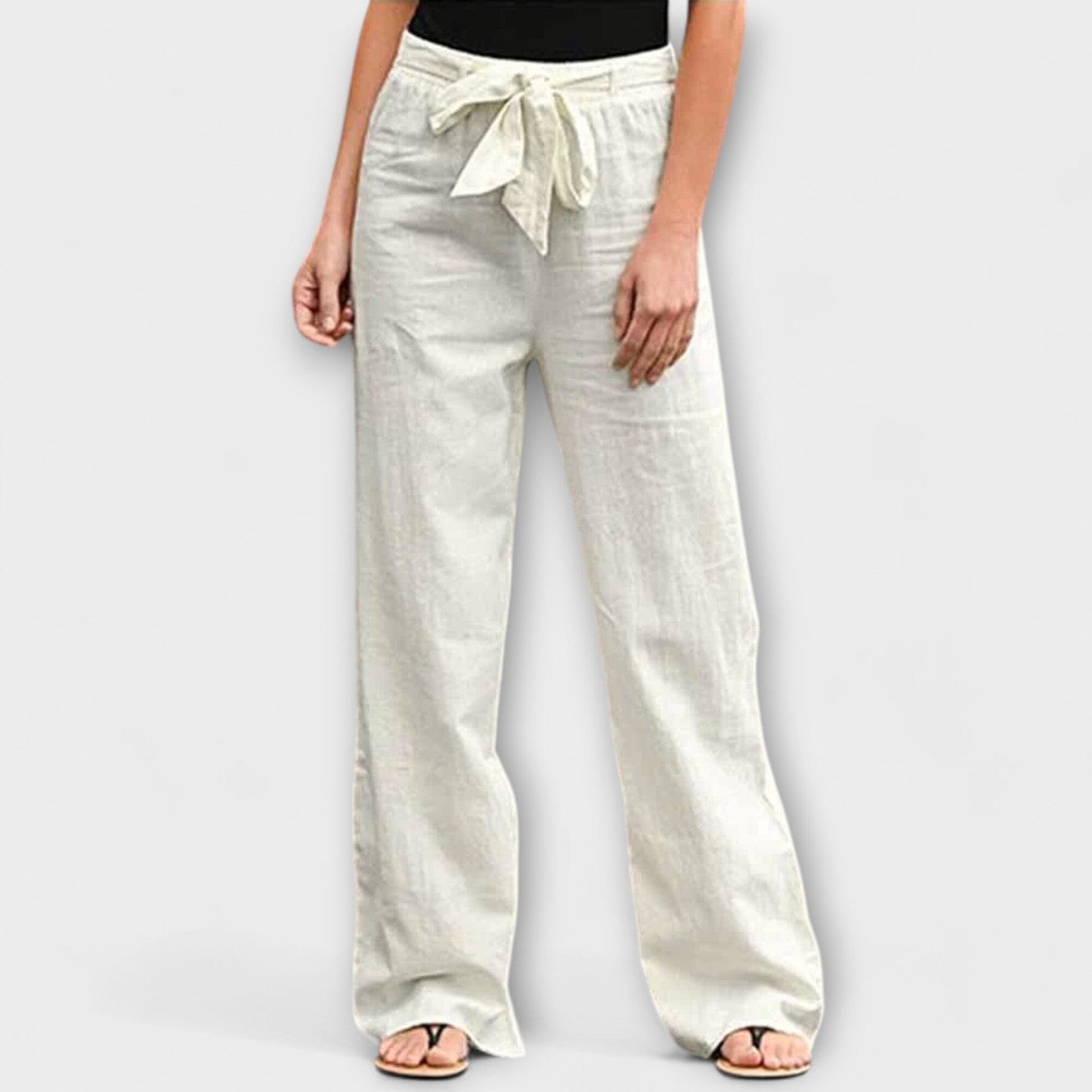 Loreen – Pantalón ligero de lino Loreen – Pantalón ligero de lino A minha loja Blanco XS