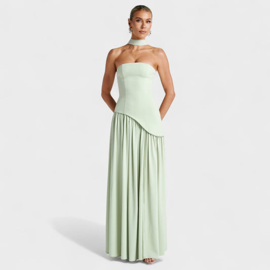 Vestido Maliyah - Corte Asimétrico Menta