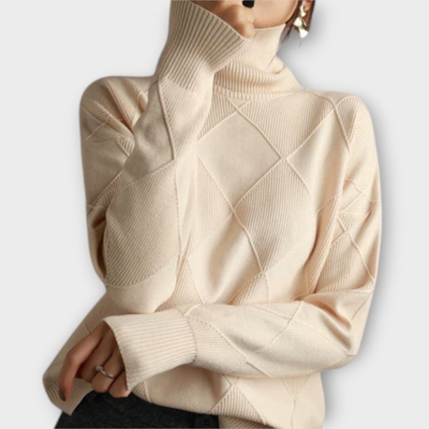 Melanie - Suéter de Cuello Alto Acogedor Melanie - Suéter de Cuello Alto Acogedor A minha loja Beige S