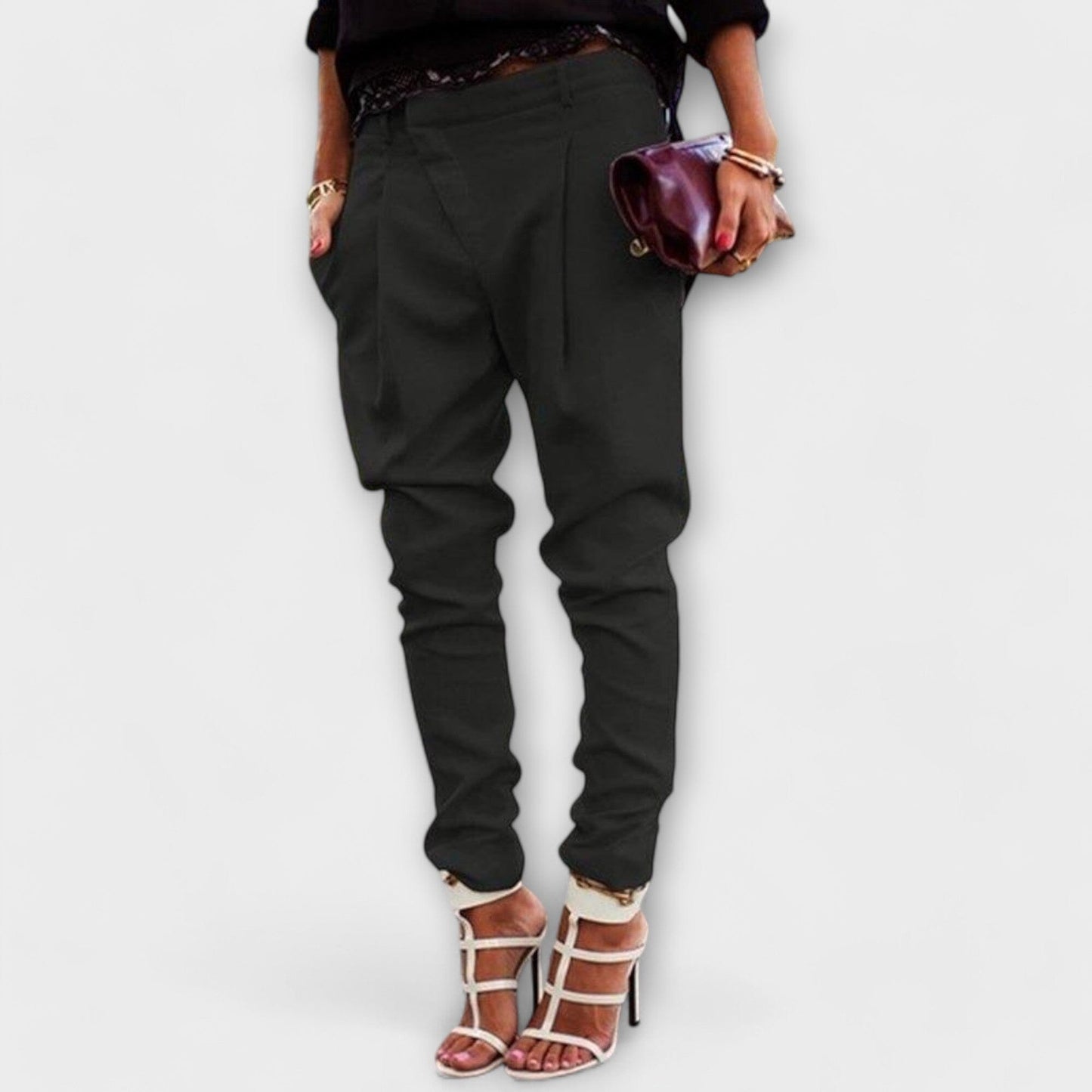 Mira – Pantalón de cintura alta elegante Mira – Pantalón de cintura alta elegante A minha loja Negro XS