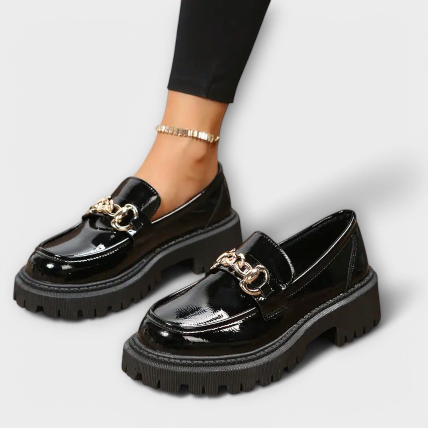 Mocasines de plataforma con hebilla para mujer – a la moda Mocasines de plataforma con hebilla para mujer – a la moda A minha loja Negro 35