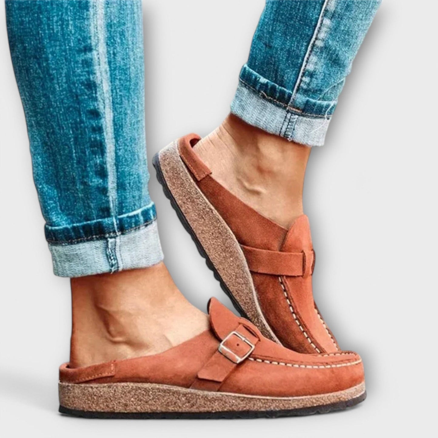 Mocasines ortopédicos para mujer con hebilla decorativa Mocasines ortopédicos para mujer con hebilla decorativa A minha loja
