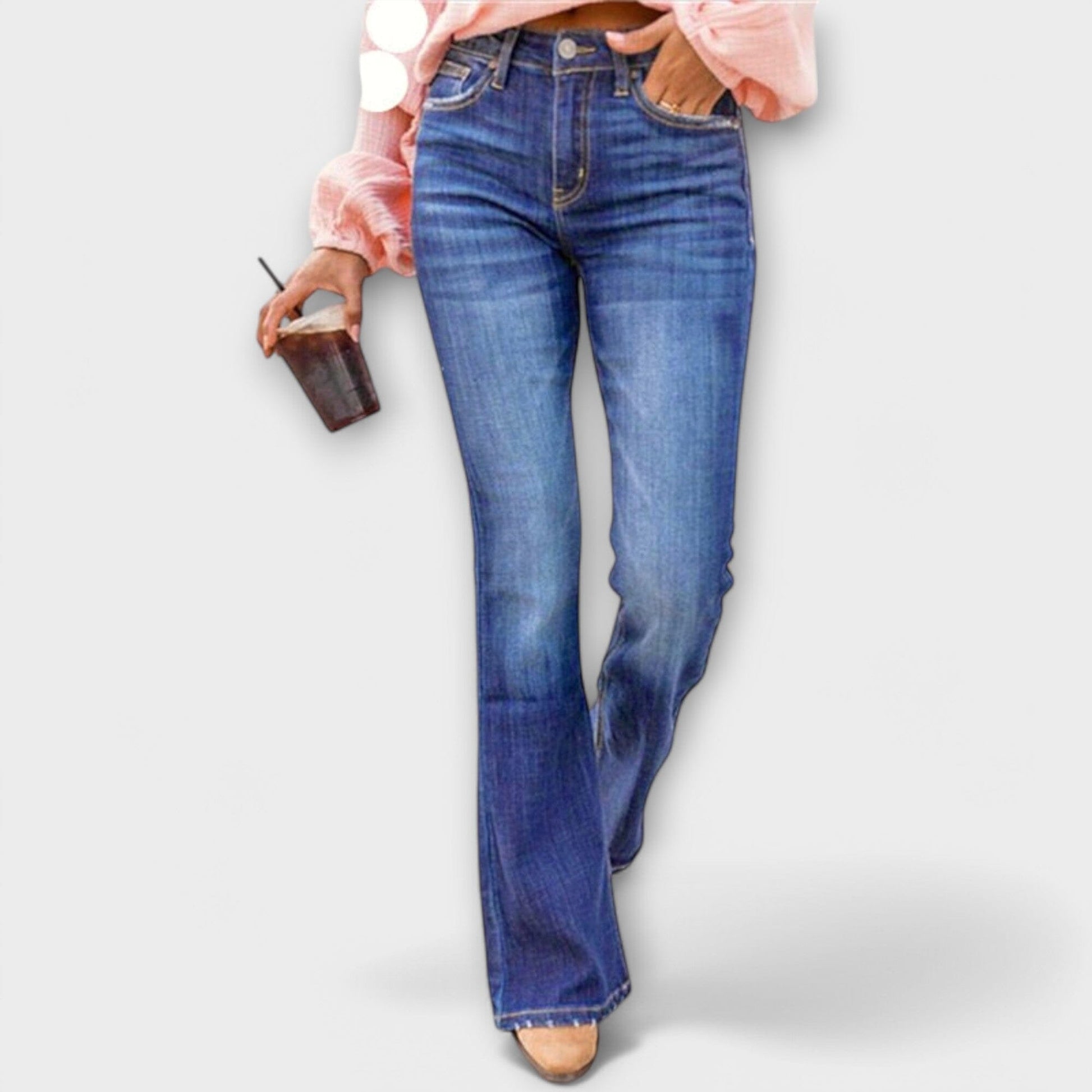 Pantalón elástico cómodo Pantalón elástico cómodo A minha loja Azul XS