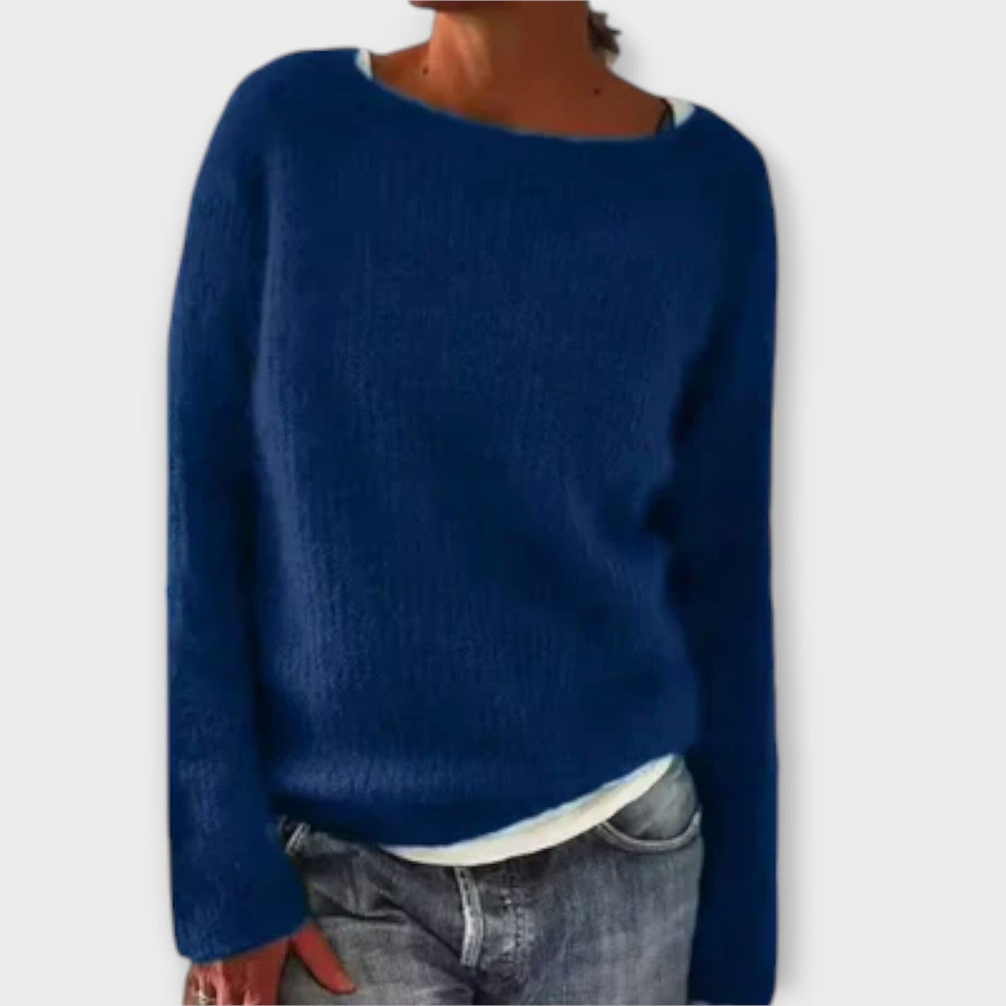 Regine – Suéter de Punto Sólido Regine – Suéter de Punto Sólido A minha loja Azul S