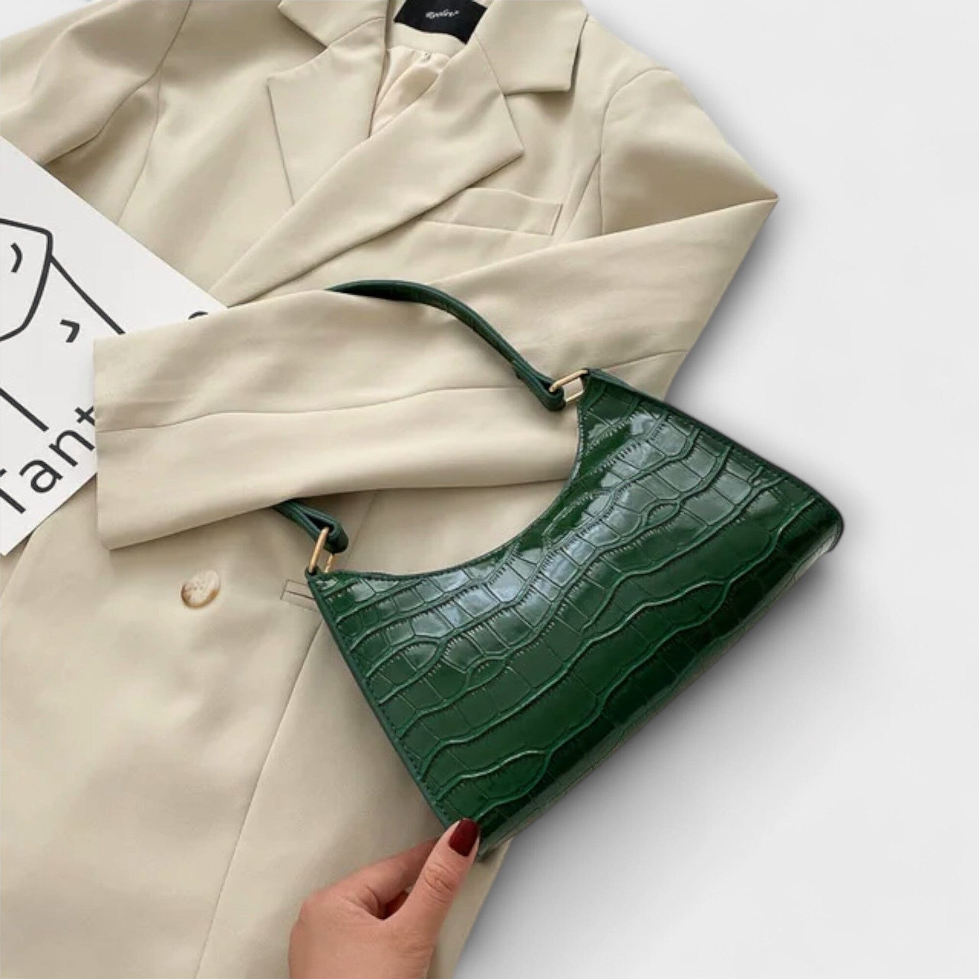 Rita. – Bolso de cuero brillante Rita. – Bolso de cuero brillante Rita Verde